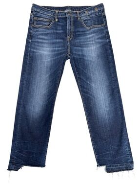 R13 Italy Drake Smart Chewed Hem Cropped Jeans Size 32